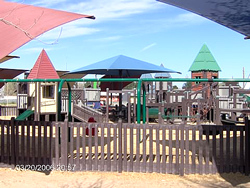 shade over wooden playground